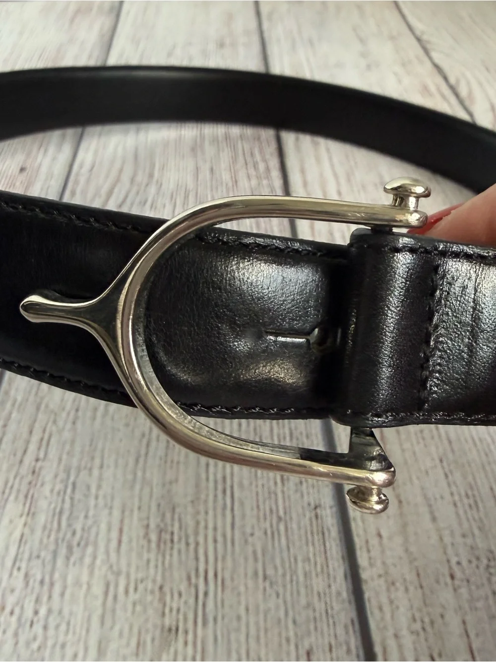 RALPH LAUREN Black Equestrian Belt Small